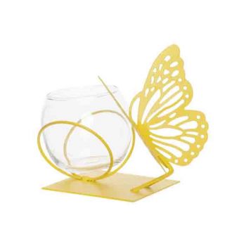 Cosy @ Home Tealight Holder Butterfly 1x Glass Cup D