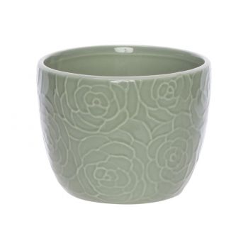 Cosy @ Home Flowerpot Rose Green D13xh10cm Round Con