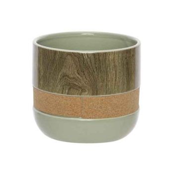 Cosy @ Home Flowerpot Cork - Wood Green 16,5xh14,4cm