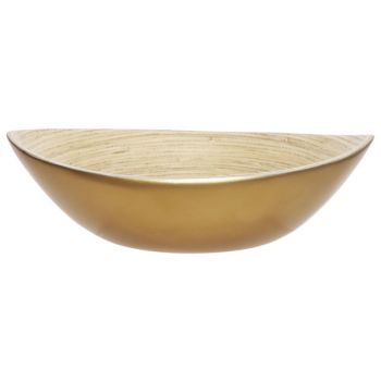 Cosy @ Home Bowl Gold 25x18xh8cm Oval Bamboo