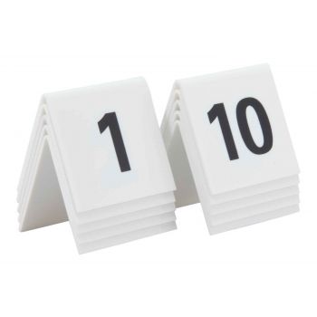 Securit Signs Set10 Tablenumbers White 1-10