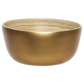 Cosy @ Home Bowl Gold 20x20xh10cm Round Bamboo