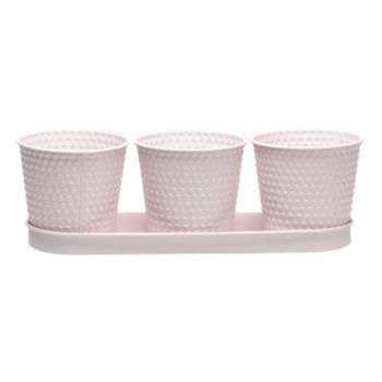 Cosy @ Home Pot Trio Tray Pink 35x32xh10,5cm Oval Me