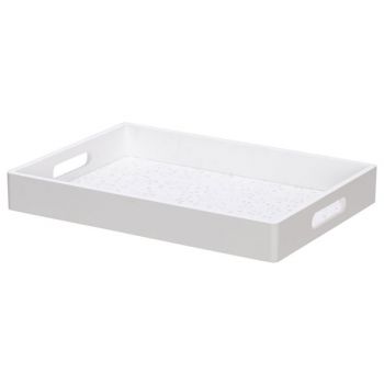 Cosy @ Home Tray Flower White 32x25xh4,5cm Rectangul