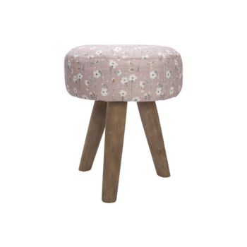 Cosy @ Home Stool Flowers Pink 30x30xh35cm Round Woo
