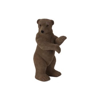 Cosy @ Home Polar Bear Flocked Stand Brown 9x9xh19cm