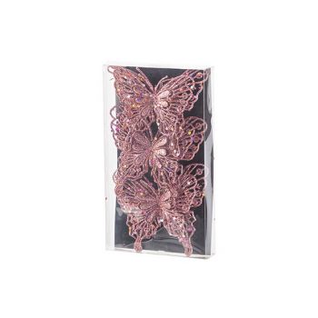 Cosy @ Home Clip Butterfly Set3 Glitter Pink 11x2xh1