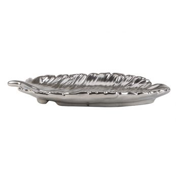 Cosy @ Home Dish Leaf Midnight Glazed Silver 18x7,5x