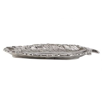 Cosy @ Home Dish Leaf Midnight Glazed Silver 30,3x13