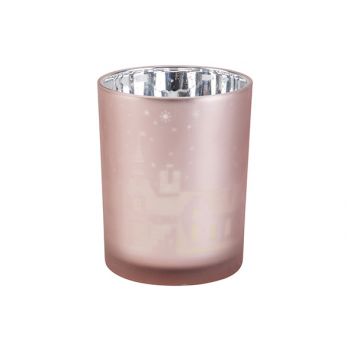 Cosy @ Home Tealight Holder Village Pink 100x100xh12