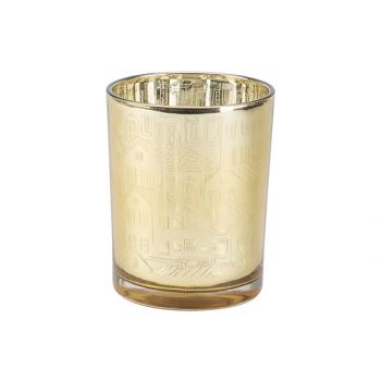 Cosy @ Home Tealight Holder Houses Gold 100x100xh125