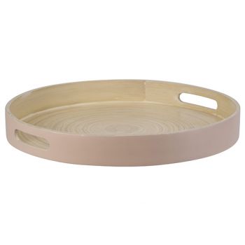 Cosy @ Home Tray Pink 30x30xh4cm Round Bamboo
