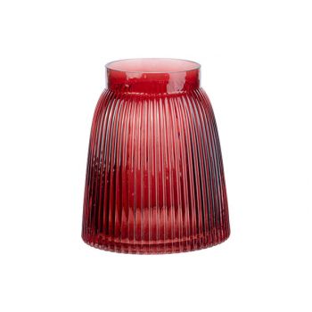 Cosy @ Home Vase Mona Red 14x14xh16cm Round Glass