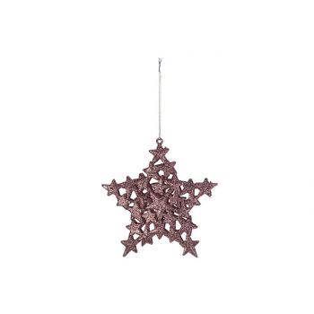 Cosy @ Home Hanger Star Glitter Pink 13x13cm Synthet