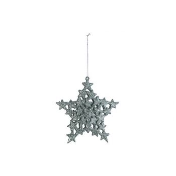 Cosy @ Home Hanger Star Glitter Mint 13x13cm Synthet