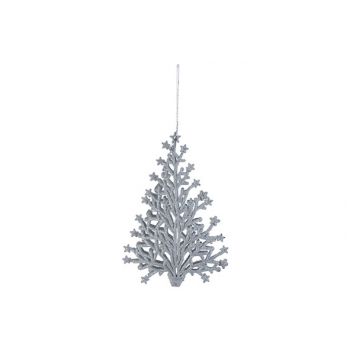 Cosy @ Home Hanger Xmas Tree Glitter White 15x10cm S