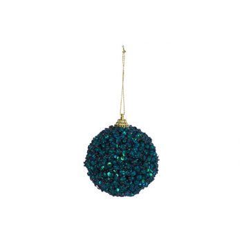 Cosy @ Home Xmas Ball Pearls Petrol Blue D8cm Synthe