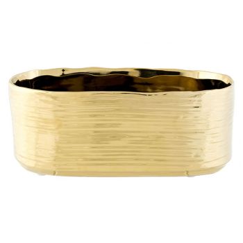 Cosy @ Home Planter Gold 25x11xh10cm Oval Stoneware