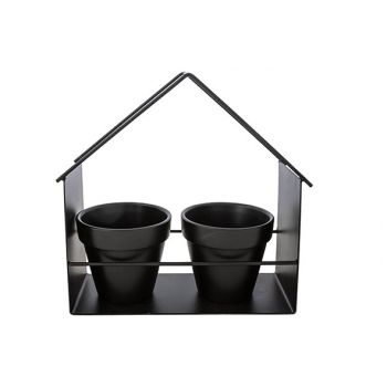 Cosy @ Home Deco Rack House X2 Pots D10-h9cm Black 2