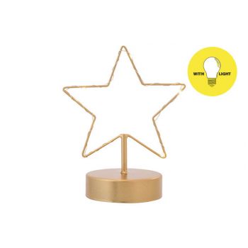 Cosy @ Home Star Led Light Ornament Gold 15x9,5xh19c