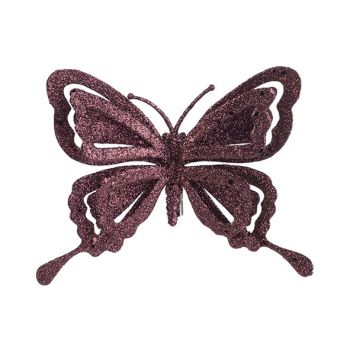 Cosy @ Home Clip Butterfly Glitter Burgundy 14x2xh10