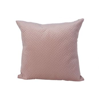 Cosy @ Home Cushion Velvet Cross Pink 40x40xh6cm