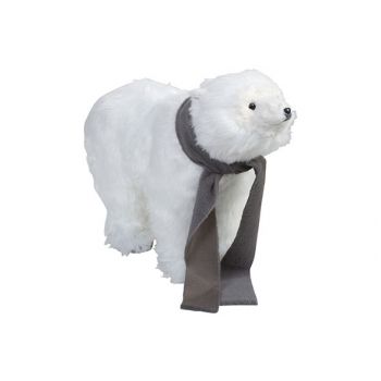 Cosy @ Home Polar Bear Grey Scarf White 45x18xh35cm