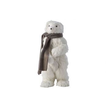 Cosy @ Home Polar Bear Grey Scarf White 18x21xh49cm