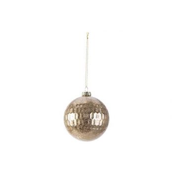 Cosy @ Home Xmas Ball Gold Wash Relief Pink 8x8xh8cm