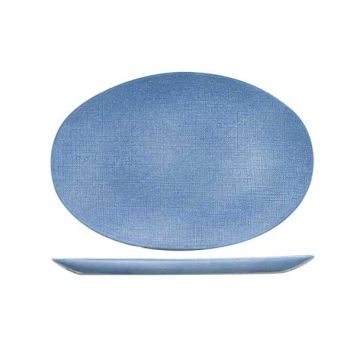Cosy & Trendy Sajet Blue Dinner Plate 35x24cm Oval