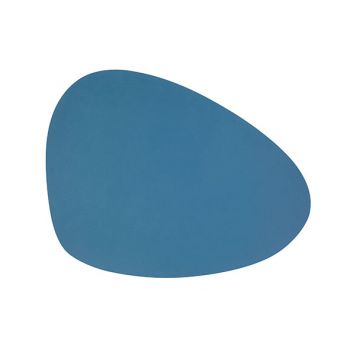 Cosy & Trendy Placemat Leather Blue Oval-conic 41x30cm