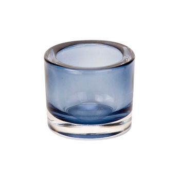 Cosy @ Home Tealight Glass Set12 Transp Blue D7xh6cm