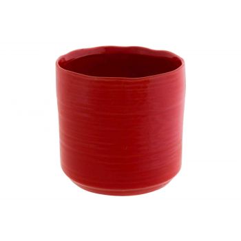 Cosy @ Home Flowerpot Red 10x10xh9,5cm Cylindrical S