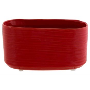 Cosy @ Home Planter Red 15x8xh8cm Oval Stoneware