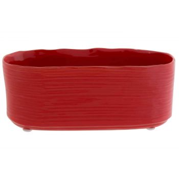 Cosy @ Home Planter Red 25x11xh10cm Oval Stoneware