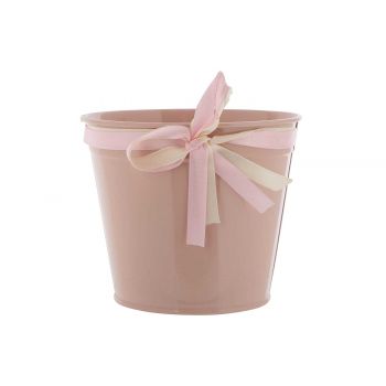 Cosy @ Home Flowerpot Ribbon Pink 12,5x12,5xh10,5cm