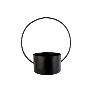 Cosy @ Home Flowerpot Circle Black 33x18xh35cm Metal