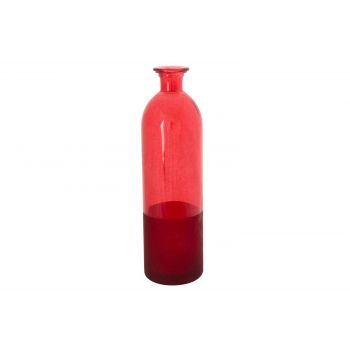 Cosy @ Home Bottle Vase Sprayed Red D7xh21cm Glass