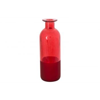 Cosy @ Home Bottle Vase Sprayed Red D6xh16cm Glass