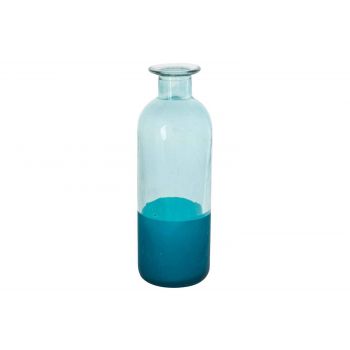 Cosy @ Home Bottle Vase Sprayed Blue D6xh16cm Glass