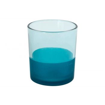 Cosy @ Home Tealight Glass Sprayed Blue D9xh10cm