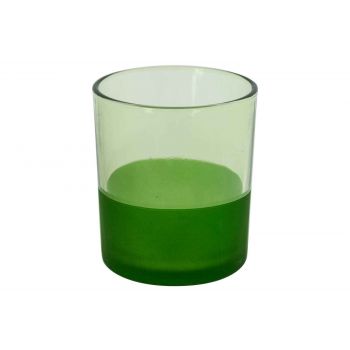 Cosy @ Home Tealight Glass Sprayed Green D9xh10cm