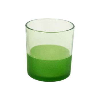 Cosy @ Home Tealight Glass Sprayed Green D7xh8cm