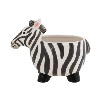 Cosy @ Home Zebra Pot Black-white 25,4x14xh18,8cm Ce