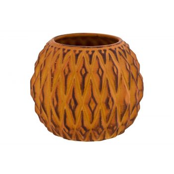Cosy @ Home Vase Rusty Pattern Rust 14x14xh11cm Ston