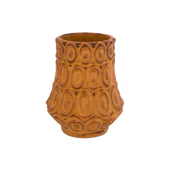 Cosy @ Home Vase Rusty Pattern Rust 9x9xh11cm Stonew