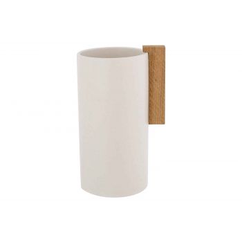 Cosy @ Home Vase Woody Cream 8x8xh16cm Round Stonewa