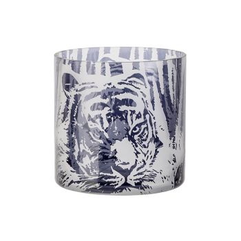 Cosy @ Home Tealight Holder Tiger Black-white 15x15x