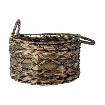 Cosy @ Home Basket Brown 28x28xh16cm Round Seagrass