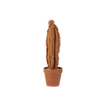 Cosy @ Home Cactus In Tc Pot Paprika 11xh37cm Textil